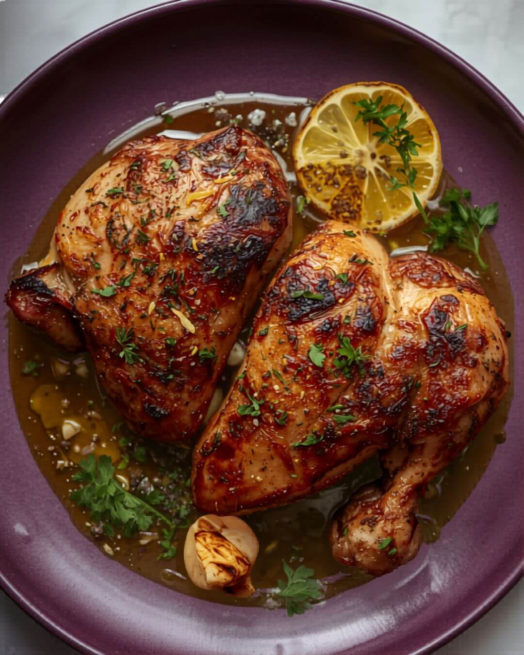 Recipe 8: Greek Lemon Herb Chicken Thighs — keto Mediterranean air fryer dinner with mahogany crispy skin, lemon and oregano