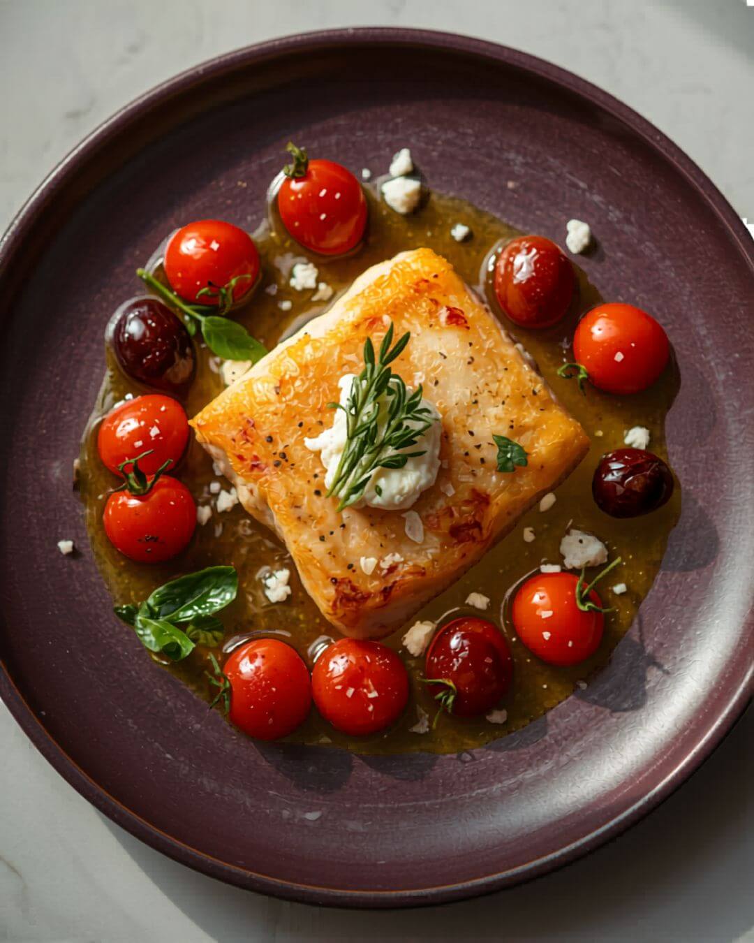 Recipe 2: Greek-Style Cod with Olives and Cherry Tomatoes — keto Mediterranean air fryer dinner with kalamata olives, burst tomatoes and oregano