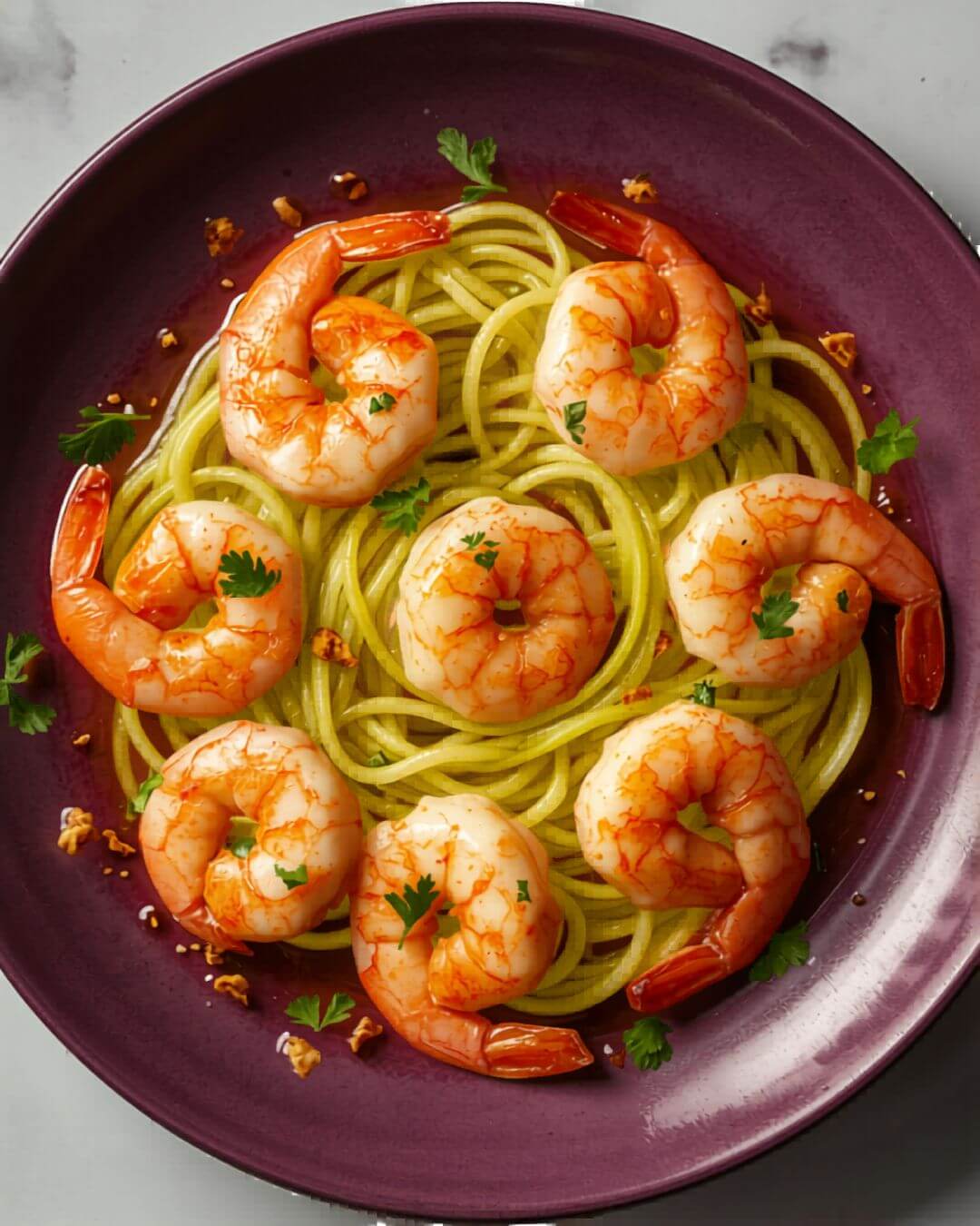 Recipe 3: Garlic Butter Shrimp with Zucchini Noodles — keto Mediterranean air fryer dinner with golden shrimp, zoodles and lemon